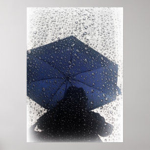 Poster Parapluie bleu