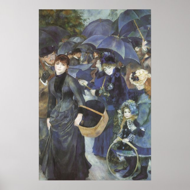 Poster Parapluies de Pierre Renoir, Impressionnisme Vinta (Devant)
