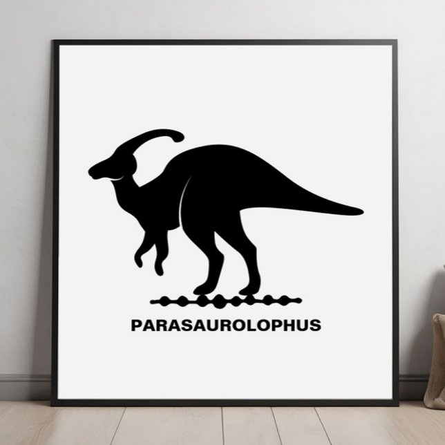 Poster Parasaurolophus Dinosaure Silhouette (Créateur téléchargé)