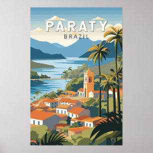 Poster Paraty Brésil Travel Art Vintage