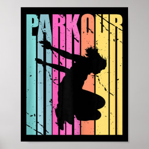 Poster Parc à thème féminin pour anniversaire Parkour Rét