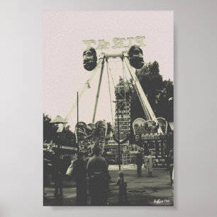 Poster Parc d'attractions Vintage Autriche Vienne Prater