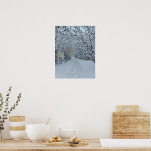 Poster Parc de neige merveilleux d'hiver Carte blanche