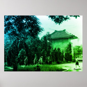 Poster Parc des martyrs de Canton Chine ancienne