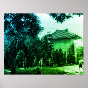 Poster Parc des martyrs de Canton Chine ancienne