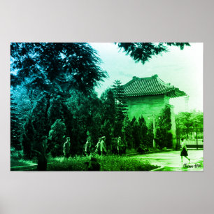 Poster Parc des martyrs de Canton Chine vintage