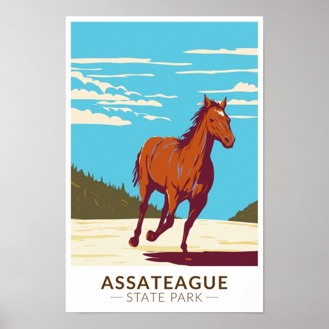 Poster Parc d'état d'Assateague Maryland (Devant)