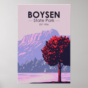 Poster Parc d'État de Boysen Wyoming Vintage