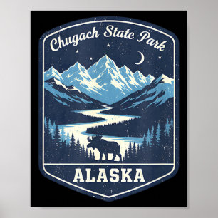 Poster Parc d'état de Chugach en Alaska rivière du mont M
