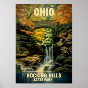 Poster Parc d'état de Hocking Hills dans l'Ohio V02