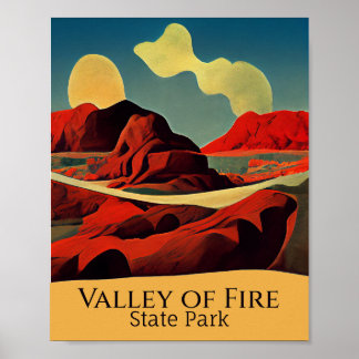 Poster Parc d'état de la vallée du feu minimaliste