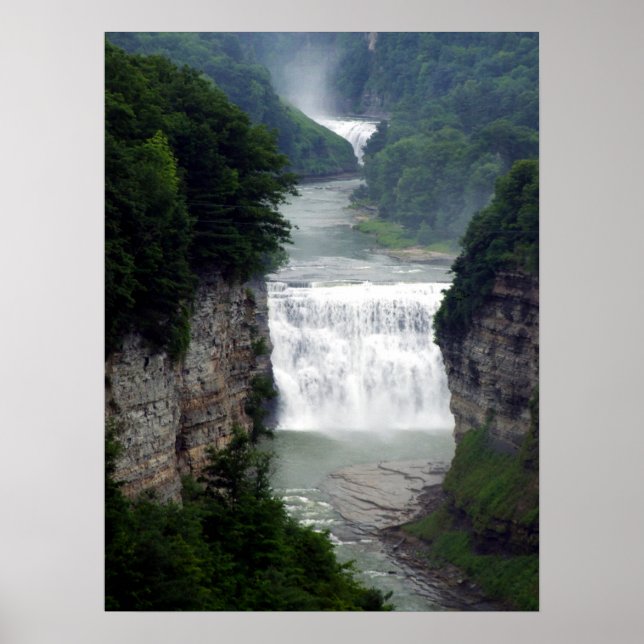 Poster Parc d'état de Letchworth Cascades supérieures et  (Devant)