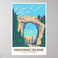 Parc d'état de Mackinac Island Michigan Arch Rock