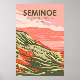 Poster Parc d'État de Seminoe Wyoming Vintage