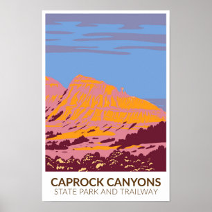 Poster Parc d'État et sentier de Caprock Canyons Texas 