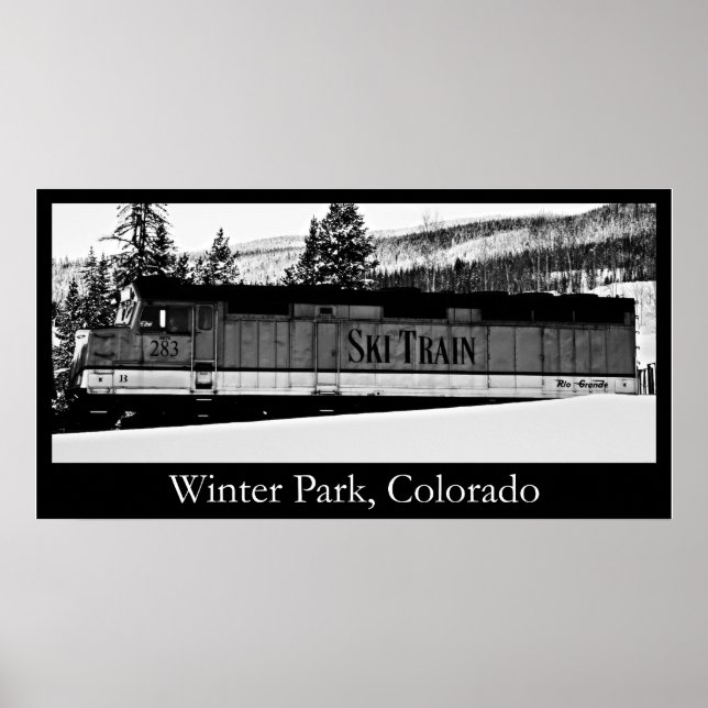Poster Parc d'hiver Ski Train (Devant)