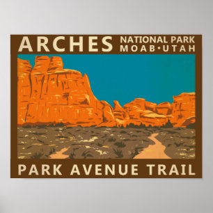 Poster Parc national Arches Utah Park Avenue Trail 2