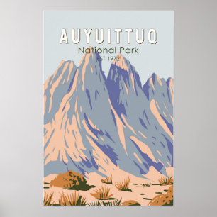 Poster Parc national Auyuittuq Canada Vintage Voyage