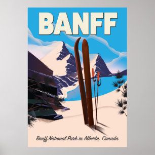 Poster Parc national Banff en Alberta, Canada.