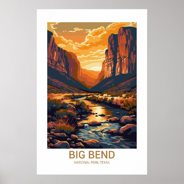 Poster Parc national Big Bend Texas USA National Parks (Devant)
