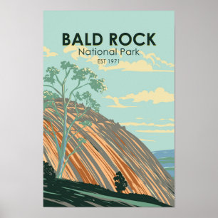 Poster Parc national de Bald Rock Australie Vintage