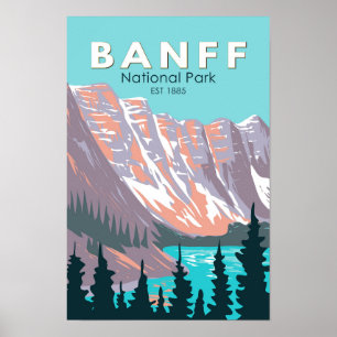 Poster Parc national de Banff Moraine Lake Vintage
