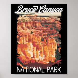 Poster Parc national de Bryce Canyon en détresse vintage