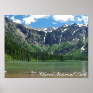 Poster Parc national de glacier de lac avalanche