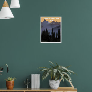 Poster Parc national de Glacier, Montana,