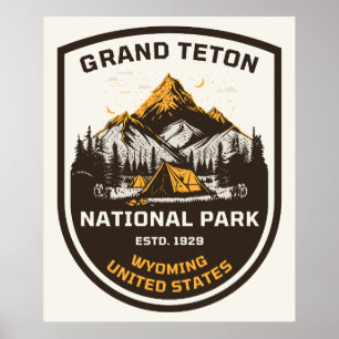 Poster Parc national de Grand Teton Plein air et nature