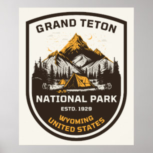 Poster Parc national de Grand Teton Plein air et nature