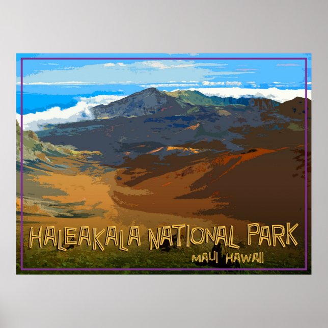 Poster Parc national de Haleakala, Maui Hawaii (Devant)