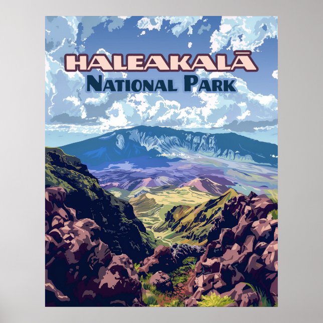 Poster Parc national de Haleakala Maui Volcano Hawaii (Devant)