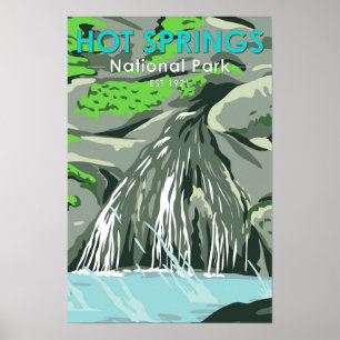 Poster Parc national de Hot Springs Arkansas Vintage