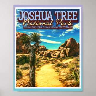 POSTER PARC NATIONAL DE JOSHUA TREE - CALIFORNIE US
