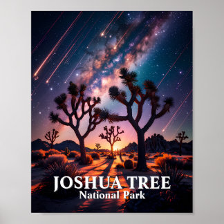Poster Parc national de Joshua Tree Nuit Ciel Voie lactée