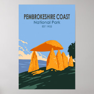 Poster Parc national de la Côte Pembrokeshire Pentre Ifan