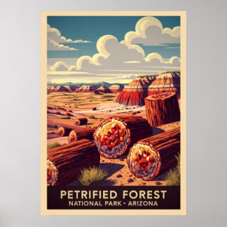 Poster Parc national de la forêt pétrifiée Arizona V02