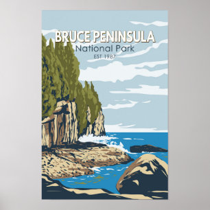 Poster Parc national de la péninsule Bruce Canada Voyage