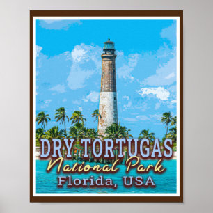 POSTER PARC NATIONAL DE LA TORTUGAS SEC - FLORIDE ÉTATS-U