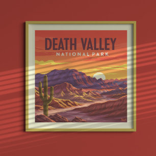 Poster Parc national de la vallée de la Mort vintage