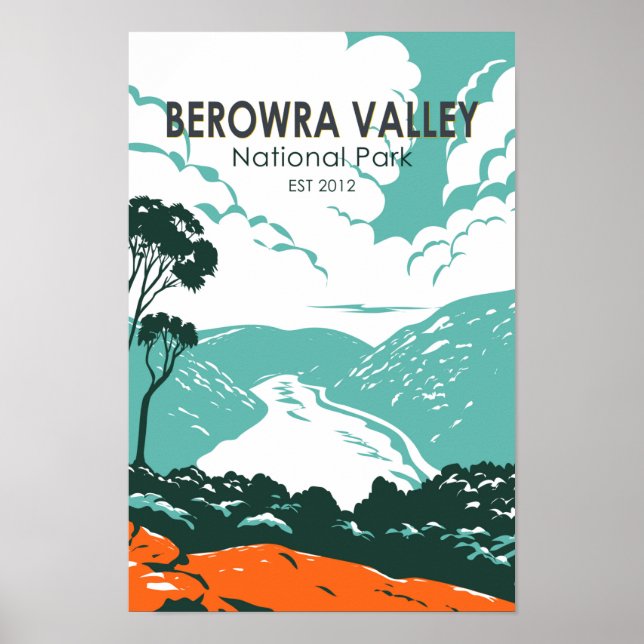 Poster Parc national de la vallée du Berowra Australie (Devant)