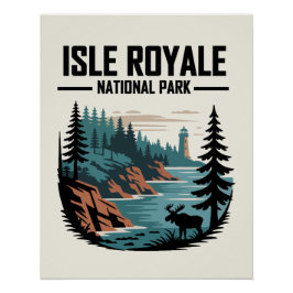 Poster Parc national de l'Isle Royale Pittoresque nature 