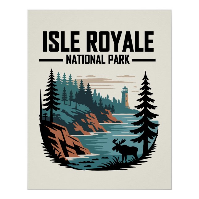 Poster Parc national de l'Isle Royale Pittoresque nature  (Devant)