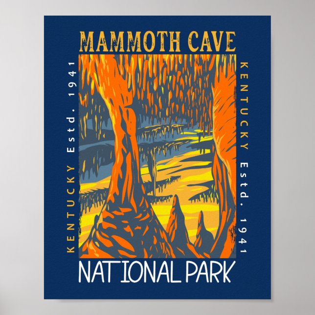 Poster Parc national de Mammoth Cave Kentucky désorganisé (Devant)