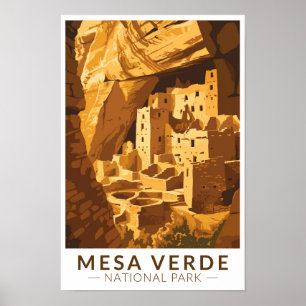 Poster Parc national de Mesa Verde Cliff Palace Travel Ar