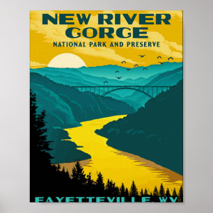 Poster Parc national de New River Gorge Vintage Wpa Ster