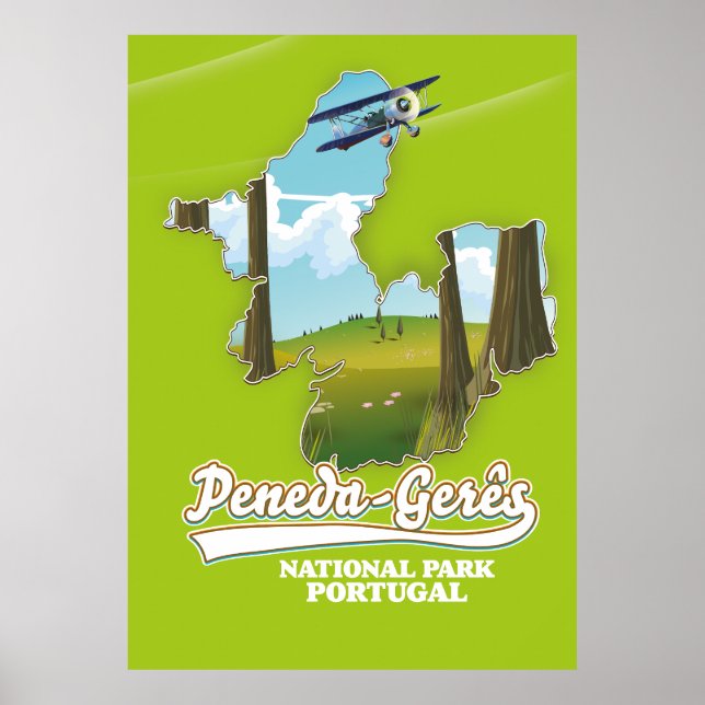 Poster Parc national de Peneda-gerês Carte du Portugal (Devant)