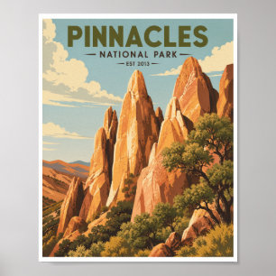 Poster Parc national de Pinnacles Voyage Vintage