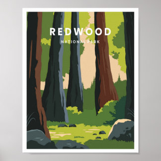 Poster Parc national de Redwood Californie
